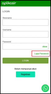 Panduan Lupa Password Login Aplikasir